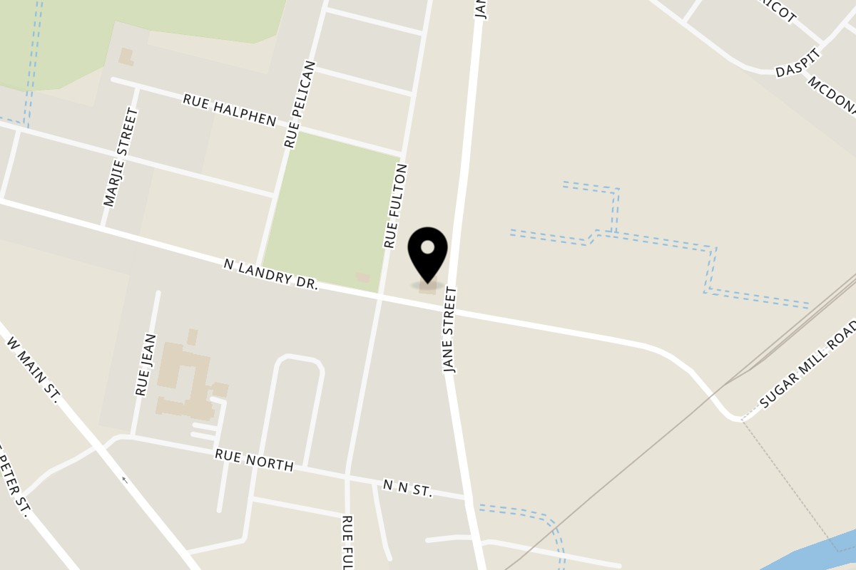 Map showing the location of Janes Seafood & Chinese on 1201 Jane St in New Iberia